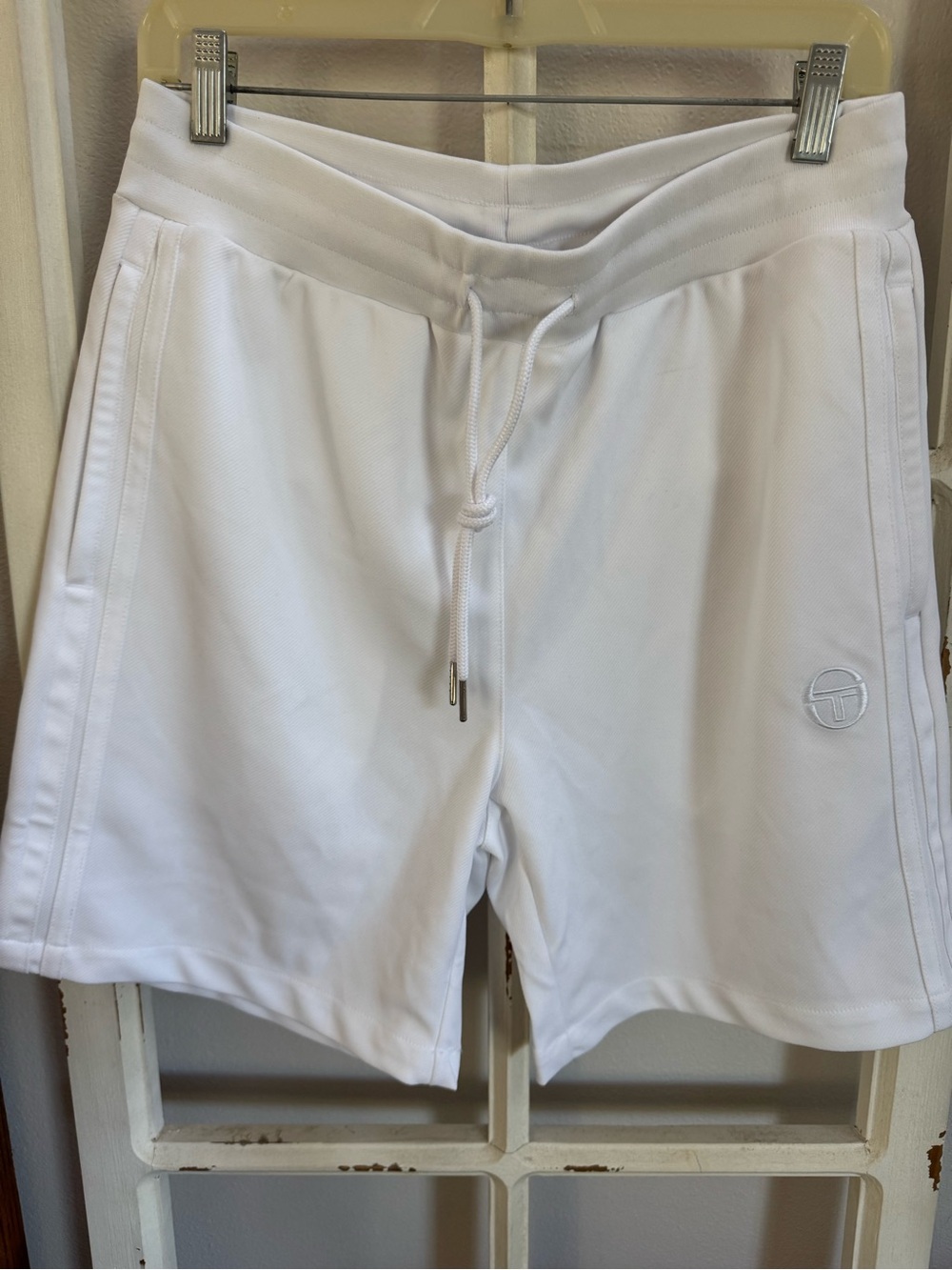 Sergio Tacchini White Athletic Drawstring Shorts